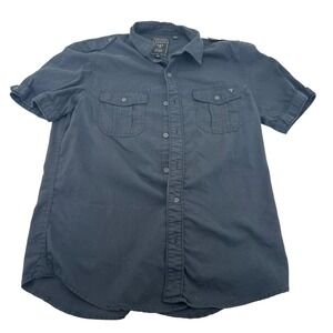 Guess Mens‎ Black Short Sleeve Button-Up Shirt - Size M